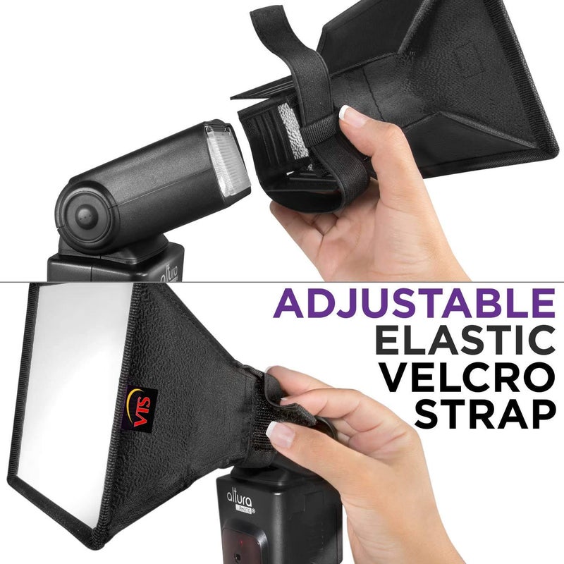 VTS Flash Diffuser Light Softbox Kit (Universal, Collapsible with Storage Pouch) - 8"/20cm Octagon Softbox + 6"x6.6"/15cm 17cm Softbox Set - Image 2