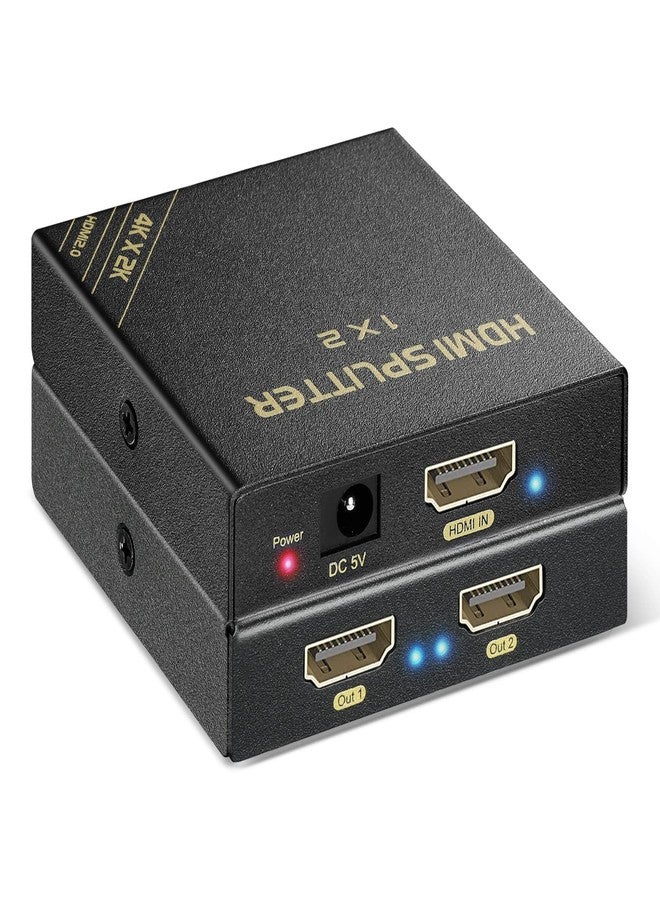 HBAVLINK 4K HDMI Splitter 1 in 2 Out 60Hz- HDCP 2.2/2.3 Bypass, HDR, Dolby Atmos/DTS5.1/7.1 - Compatible with PS5/PS4/PS3, Apple TV, Xbox, Cable Box, Roku Stick, etc. - Image 1