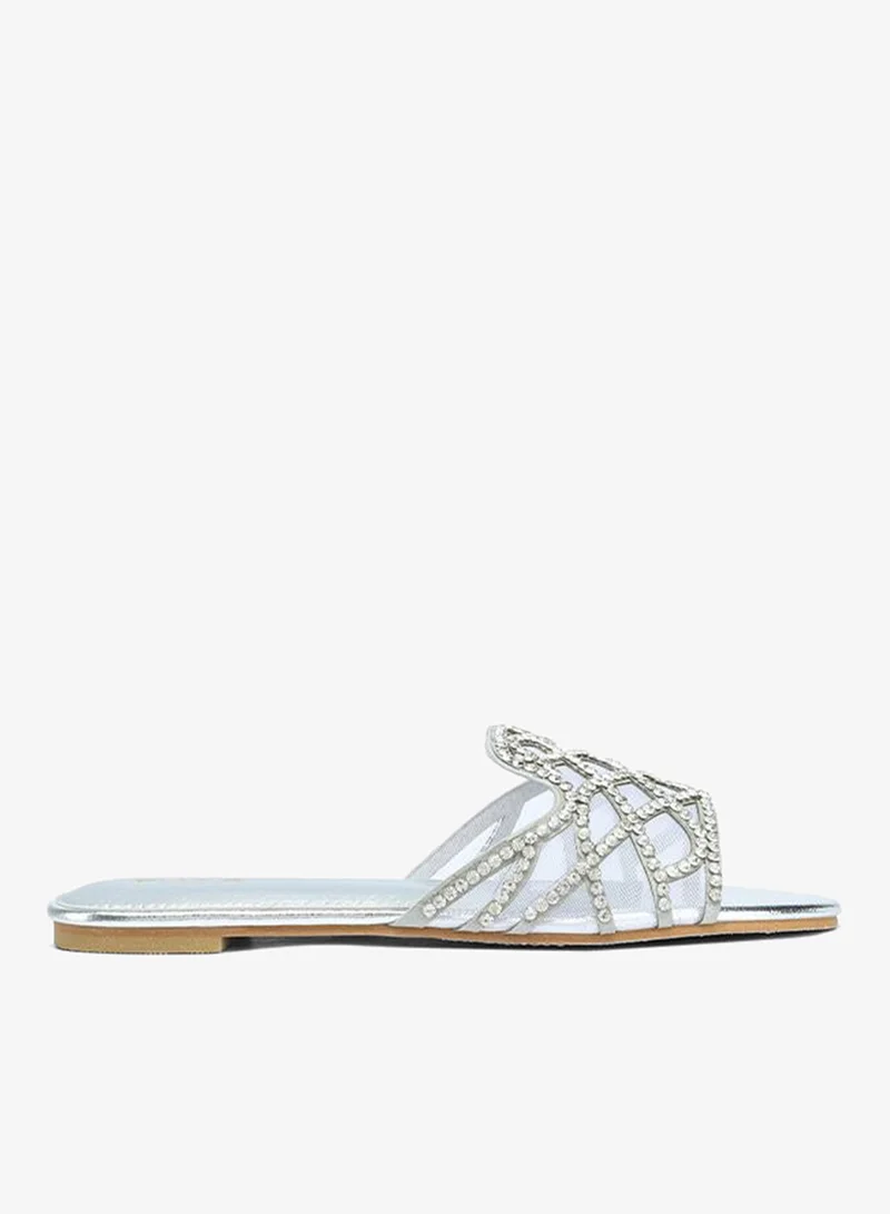 فايور Stylish Crystal-Lattice Metallic Flat Slide MY 395