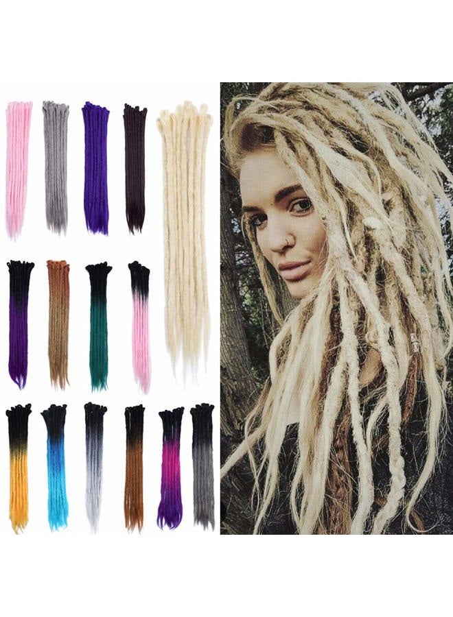 S-noilite 20" Dreadlock Extension Ombre For Hip-Hop Synthetic Heat Resistant Crochet Braiding Hair Handmade Reggae Extension Twist Braiding Hairpiece Box Braid For Man Women(10strands/2packs,bleach blonde) - Image 1