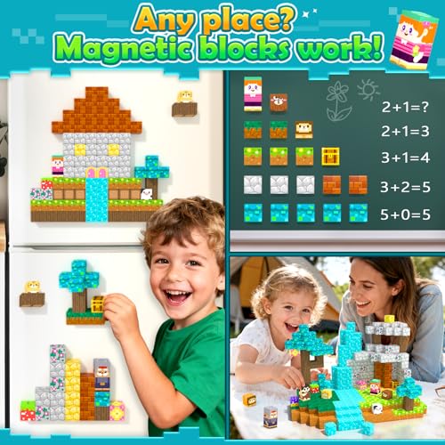 Soyee 150PCS Magnetic Blocks Magnetic Building Blocks Stacking Magnets Toys for Kids Montessori Sensory STEM Toddler Construction Toys for Ages 35 57 813 Christmas Birthday Gifts - Image 5
