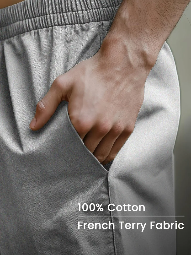 نوبيرو شورت رجالي رمادي ميلانج بقصة عادية