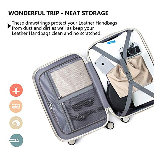 INDIAN DECOR 1872 Dust Cover Storage Bags Purified 100% Cotton Flannel with Drawstring Pouch for Handbags Purses Pocketbooks Shoes Boots Set of 2 (19.6 x 18 in) - Image 3
