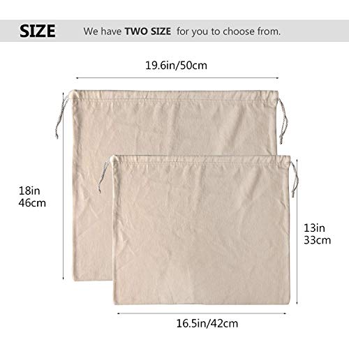 INDIAN DECOR 1872 Dust Cover Storage Bags Purified 100% Cotton Flannel with Drawstring Pouch for Handbags Purses Pocketbooks Shoes Boots Set of 2 (19.6 x 18 in) - Image 4