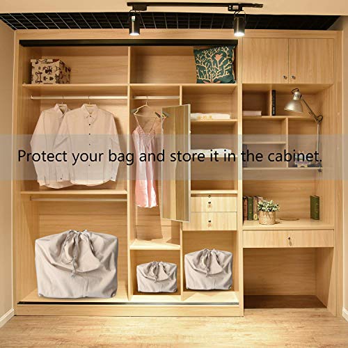 INDIAN DECOR 1872 Dust Cover Storage Bags Purified 100% Cotton Flannel with Drawstring Pouch for Handbags Purses Pocketbooks Shoes Boots Set of 2 (19.6 x 18 in) - Image 2