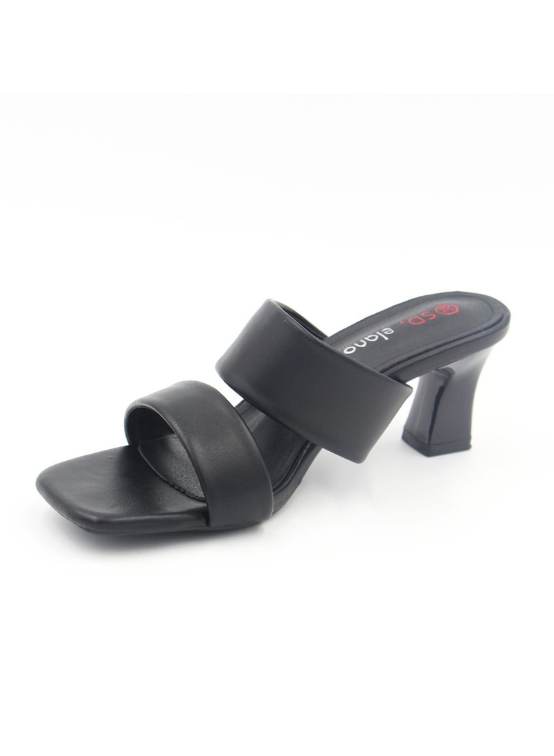 SD.Felano Women’s Slip-On Block Heel Sandals – Open Toe Mules with Wide Straps, Comfortable & Stylish Mid-Heel Slides - Image 3