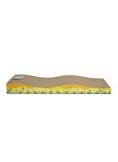 NNC PETS Cat scratching post with Corrugated paper, Wave design, Grind claws and sleeping pad, 44.5 cm cardboard scratcher for Indoor, Recyclable and Cat attractive design, Protect furniture pad, (Yellow/Blue)  - Image 1