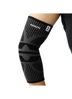 REACH Elbow Support for Gym | Elbow Band for Pain Relief | Nylon Material | Tennis Elbow Band for Men & Women | Elbow Guard Cricket, Badminton & Sports | Compression Technology & No Marks |Black-Small