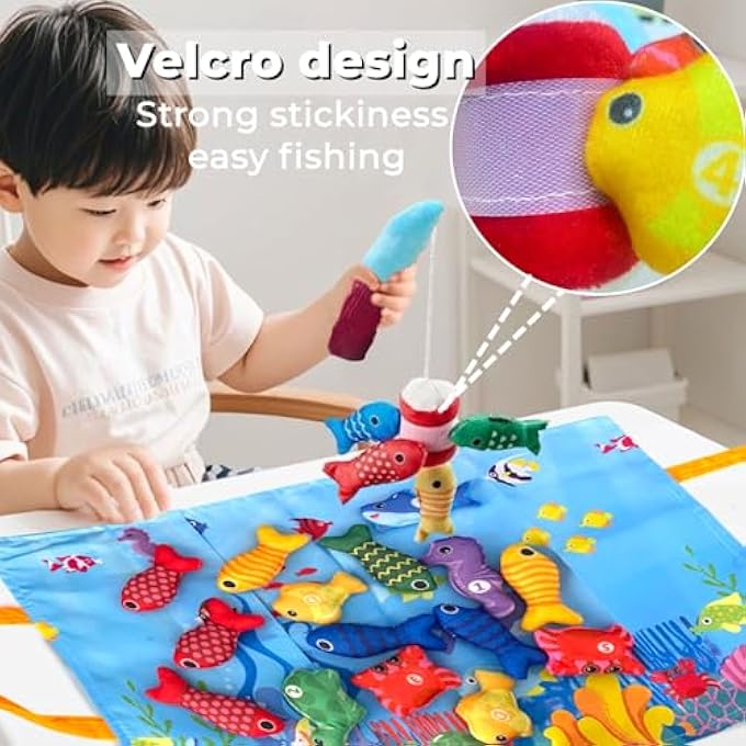 TOY FISHING GAME BABY TOY CHILDREN'S TOY FISH FISHING GAME MADE OF FABRIC, MONTESSORI TOY, EDUCATIONAL GAMES, MOTOR SKILLS TOY, EDUCATIONAL TOY, SMALL GIFTS FOR BABIES, BOYS, GIRLS - Image 4