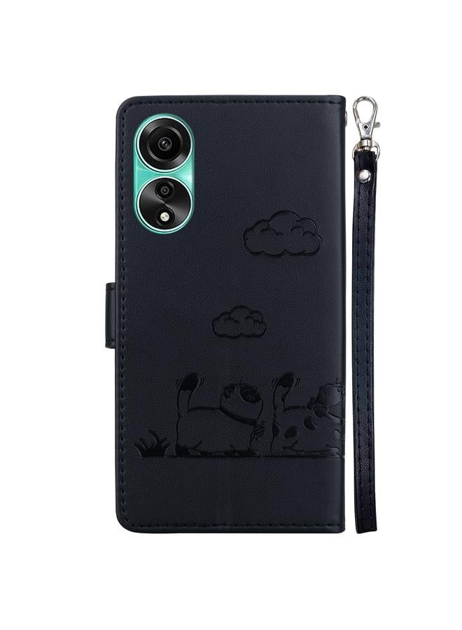 S-TOP Case For OPPO A78 4G Cute Cats RFID Leather Phone Case - Image 3