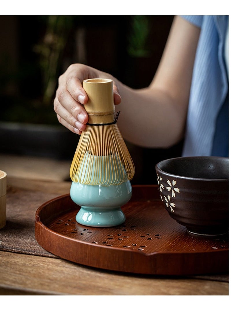 Arabest 8 Piece Matcha Set, Luxurious Tea Set with Matcha Whisk, Tea Spoon, Stand, Ceramic Bowl, Spoon, Teapot, Tray and Tea Towel, Traditional Handmade Tea Kit for Home, Party and Ceremony - Image 3