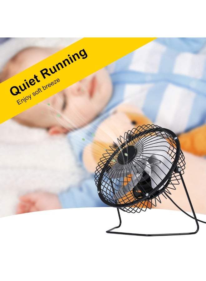 USB Desk Fan, Small Table Fan with Strong Airflow Fan Quiet Personal Cooler Portable Table Fan for Home Bedroom Office Outdoor Table and Desktop Car Outdoor Camping - Image 5