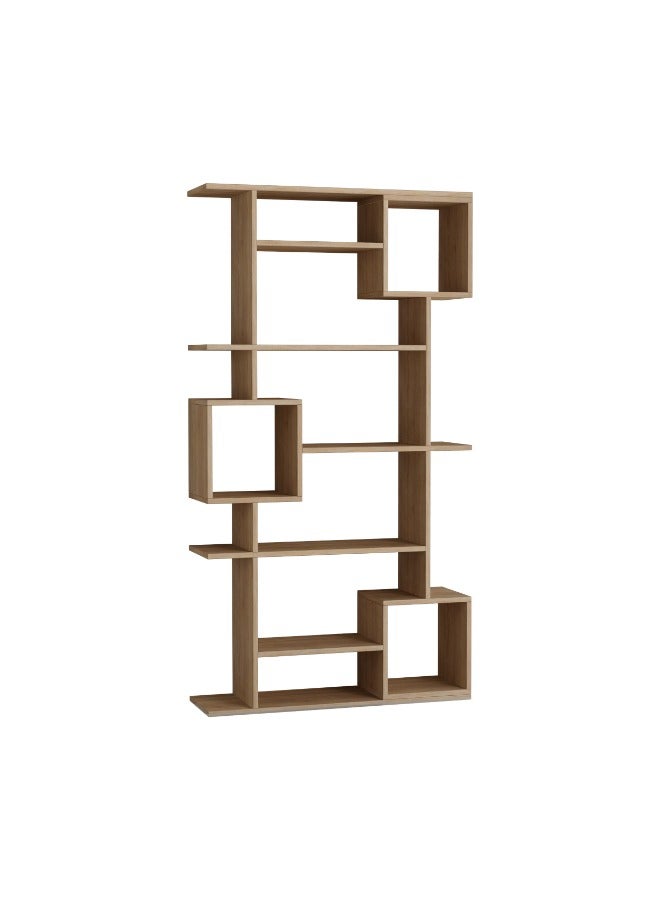Mourah Home Soto Bookcase Modern Book Shelf Cabinet 7 Tier Multi Storage Bookshelf Rack Display Unit For Bedroom Living Room Floorstanding Cabinet  25X173X92Cm  Oak - Image 2