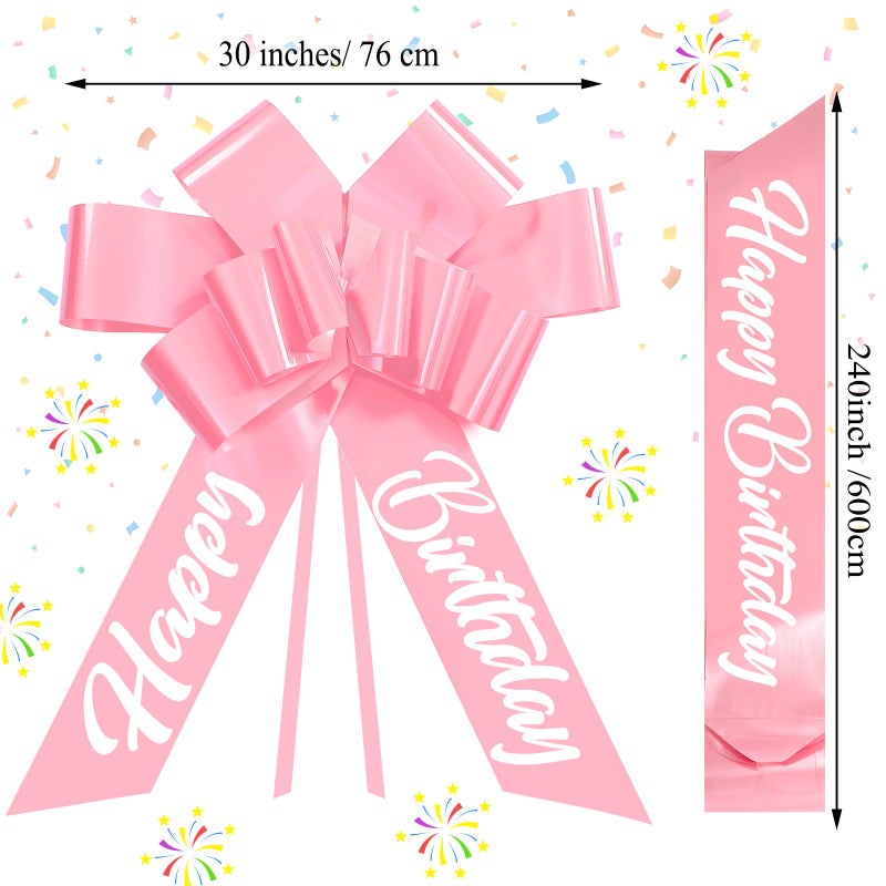 Datanly 30 Inch Big Car Bow for Birthday Giant Gift Wrapping Bow for Large Gift Car Birthday Decoration(Light Pink) - Image 3