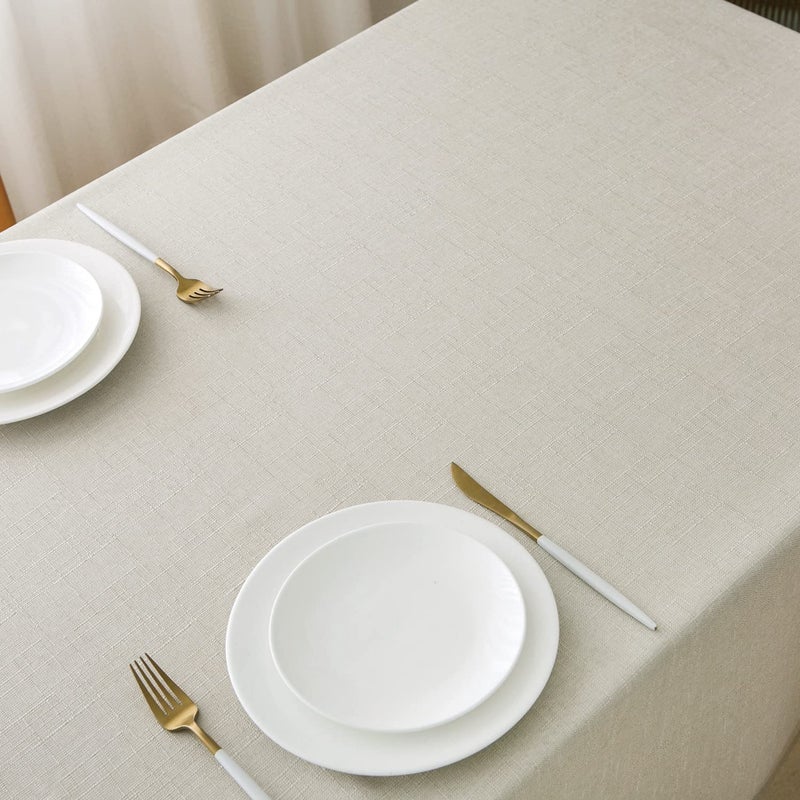 NLMUVW Linen Tablecloth for Rectangle Table 120 Inch Linen Textured Table Cloth 8 FT Water Resistant Farmhouse Table Cover for Kitchen Dining Party  54 x 120 Inch - Image 2