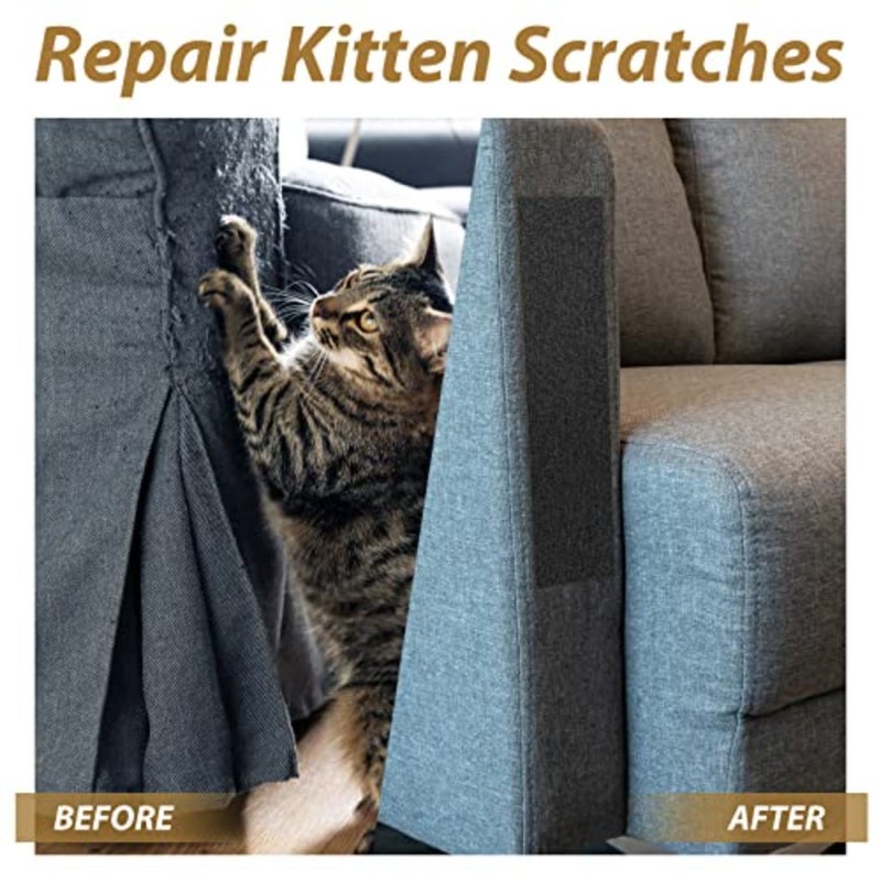 6 Pieces Upholstery Patch Sofa Couch Carpet Scratches Velvet Patch Repair Self Adhesive Flannel Fabric Furniture Car Seats Jeans Hand Bag Jackets, 11.81 x 7.87 Inch Gray - Image 5