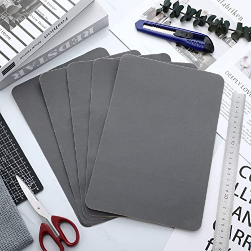 6 Pieces Upholstery Patch Sofa Couch Carpet Scratches Velvet Patch Repair Self Adhesive Flannel Fabric Furniture Car Seats Jeans Hand Bag Jackets, 11.81 x 7.87 Inch Gray - Image 4