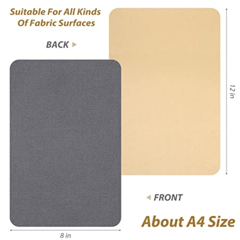 6 Pieces Upholstery Patch Sofa Couch Carpet Scratches Velvet Patch Repair Self Adhesive Flannel Fabric Furniture Car Seats Jeans Hand Bag Jackets, 11.81 x 7.87 Inch Gray - Image 3