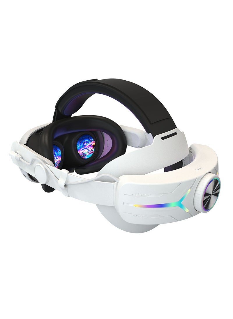 EVEREEN 8000mAH Battery For Meta Oculus Quest 3 Head Strap Charging Headset VR RGB Accessories Elite Headstrap(White)  - Image 1