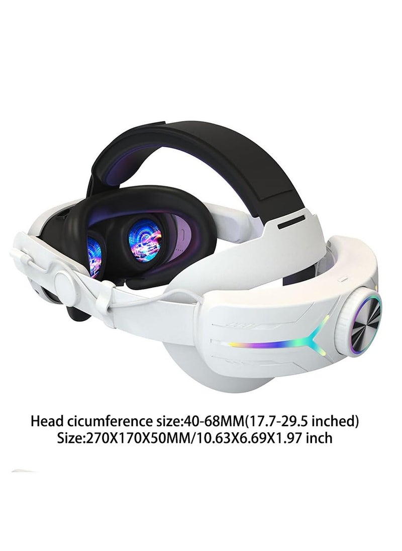 EVEREEN 8000mAH Battery For Meta Oculus Quest 3 Head Strap Charging Headset VR RGB Accessories Elite Headstrap(White)  - Image 3