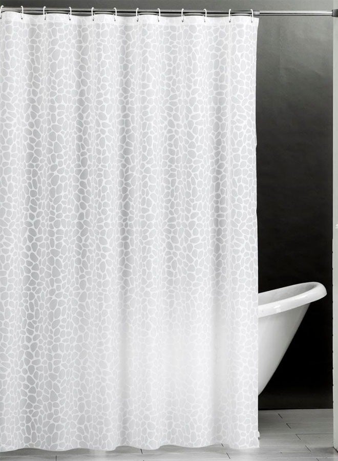 وهاواي Long Shower Curtain Liner, Heavy Duty PEVA Thick Clear Plastic Shower Curtain with Rust-Proof Metal Grommets, Waterproof Shower Liner for Bathroom, Pebble Pattern, 180X200cm - Image 1