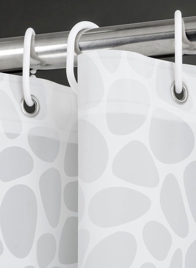 وهاواي Long Shower Curtain Liner, Heavy Duty PEVA Thick Clear Plastic Shower Curtain with Rust-Proof Metal Grommets, Waterproof Shower Liner for Bathroom, Pebble Pattern, 180X200cm - Image 4