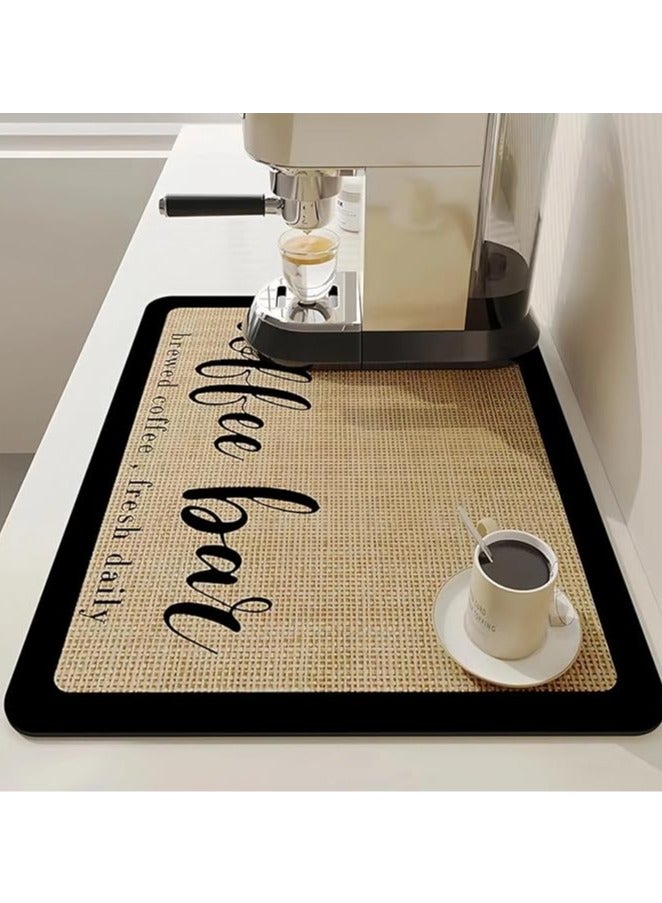 Arabest Coffee Bar Mat - Hide Stain Absorbent Drying Mat with Waterproof Rubber Backing - Fits Under Coffee Maker or Machine - Image 1