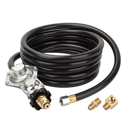 PalpitateC F273684 12 FT Propane Tank Hose with Two Stage Regulator Compatible with Mr Heater Big buddy heaters, RV, Grill, Gas Stove, Range, with POL Interface, Replacement for MR Heater Propane Heater hose Kit - Image 1