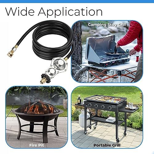 PalpitateC F273684 12 FT Propane Tank Hose with Two Stage Regulator Compatible with Mr Heater Big buddy heaters, RV, Grill, Gas Stove, Range, with POL Interface, Replacement for MR Heater Propane Heater hose Kit - Image 4