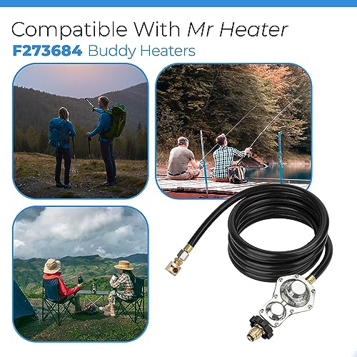 PalpitateC F273684 12 FT Propane Tank Hose with Two Stage Regulator Compatible with Mr Heater Big buddy heaters, RV, Grill, Gas Stove, Range, with POL Interface, Replacement for MR Heater Propane Heater hose Kit - Image 3