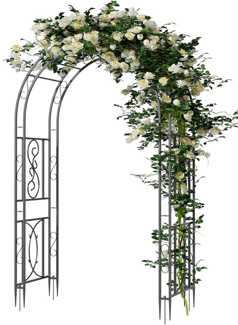 WISFOR Metal Pergola Arbor Arch Decorative Black Metal Garden Arbor for Outdoors Wedding Arch Arbor Party Ceremony Decoration Climbing Plant Support Trellis Arch Arbor Trellis Metal Pergola Arbor - Image 1