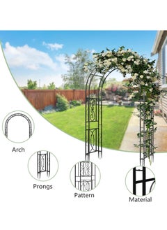 WISFOR Metal Pergola Arbor Arch Decorative Black Metal Garden Arbor for Outdoors Wedding Arch Arbor Party Ceremony Decoration Climbing Plant Support Trellis Arch Arbor Trellis Metal Pergola Arbor  - Image 3