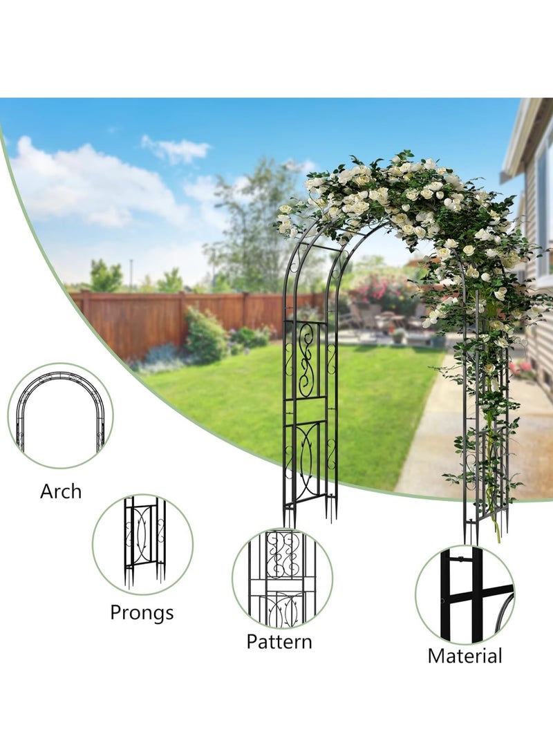 WISFOR Metal Pergola Arbor Arch Decorative Black Metal Garden Arbor for Outdoors Wedding Arch Arbor Party Ceremony Decoration Climbing Plant Support Trellis Arch Arbor Trellis Metal Pergola Arbor - Image 3