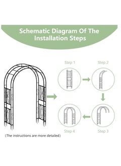 WISFOR Metal Pergola Arbor Arch Decorative Black Metal Garden Arbor for Outdoors Wedding Arch Arbor Party Ceremony Decoration Climbing Plant Support Trellis Arch Arbor Trellis Metal Pergola Arbor  - Image 4