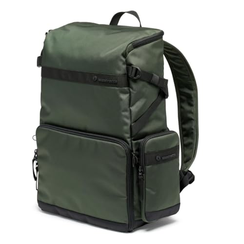 Manfrotto Street Slim Photography Backpack for Mirrorless and Reflex Camera, Front and Rear Access, Removable Camera and Laptop Inserts, Compact Backpack for Photography Accessories, Colour Green - Image 1