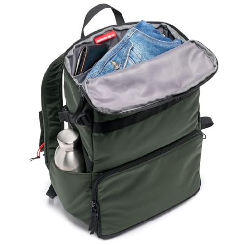 Manfrotto Street Slim Photography Backpack for Mirrorless and Reflex Camera, Front and Rear Access, Removable Camera and Laptop Inserts, Compact Backpack for Photography Accessories, Colour Green - Image 2