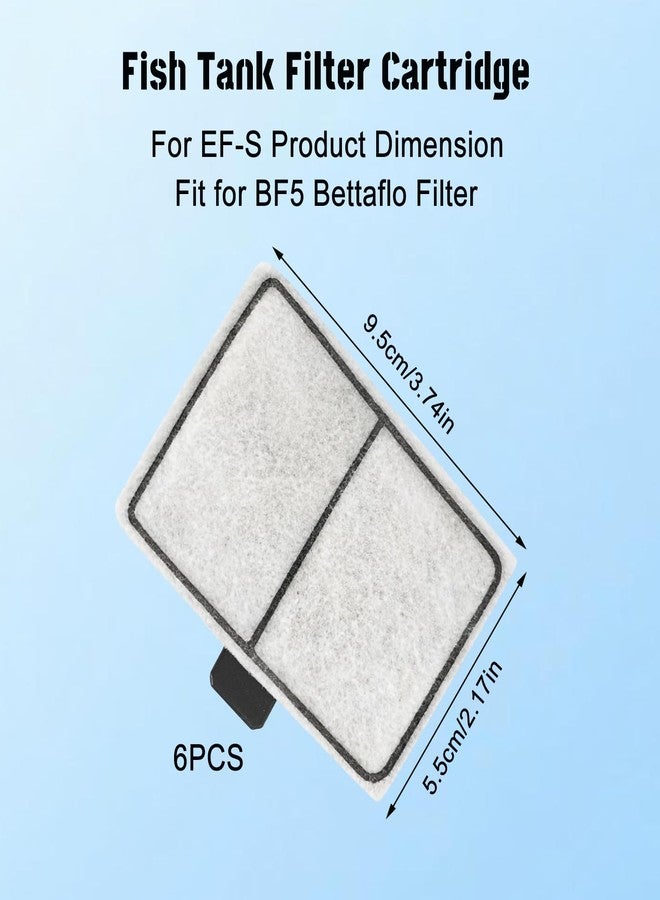 خرطوشة فلتر GSDOXLE، خرطوشة فلتر حوض السمك لـ Top Fin EF-S/BF5 BETTAFLO، خراطيش فلتر EF-S لعنصر EF-S، مقاس 3.7 × 2.1 بوصة، فلتر حوض السمك ef-s (6 قطع) - Image 2
