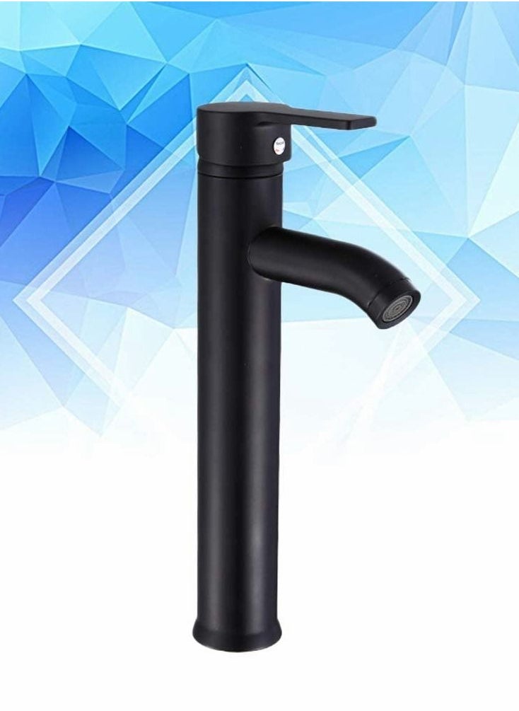 Tap Black Bathroom Faucet Stainless Steel Basin Mixer Bathroom Accessories Black Tap Sink Basin Mixer Tap for Home Kitchen (High Pattern) - Image 4