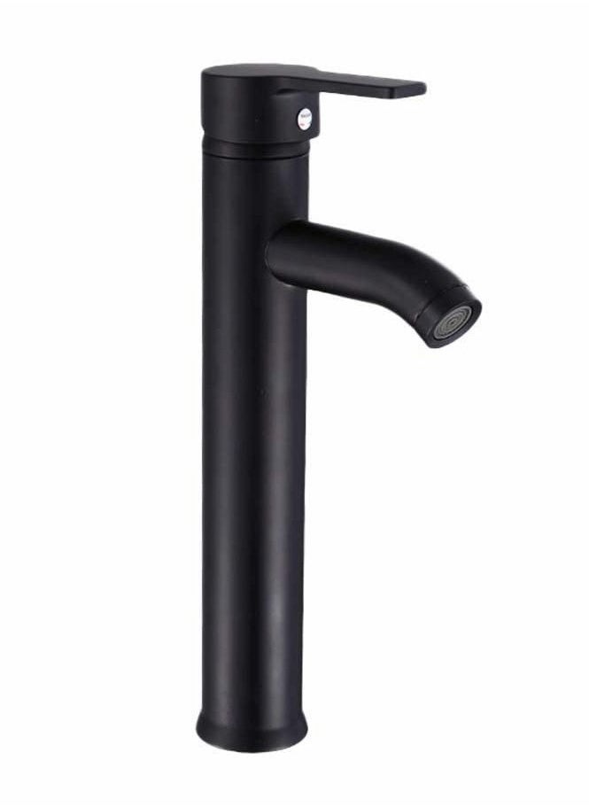 Tap Black Bathroom Faucet Stainless Steel Basin Mixer Bathroom Accessories Black Tap Sink Basin Mixer Tap for Home Kitchen (High Pattern) - Image 1