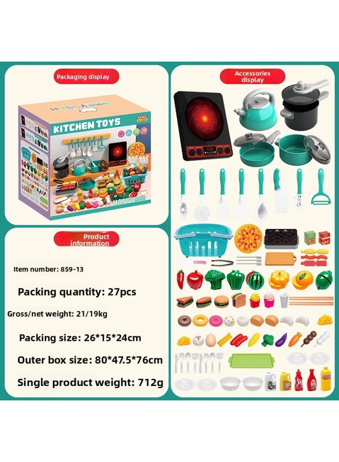 Children's Cross-Border Special Supply Of Children's Play House Kitchen Toy Set For Girls To Simulate Cooking, Frying And Cutting Fruits For Men And Women 