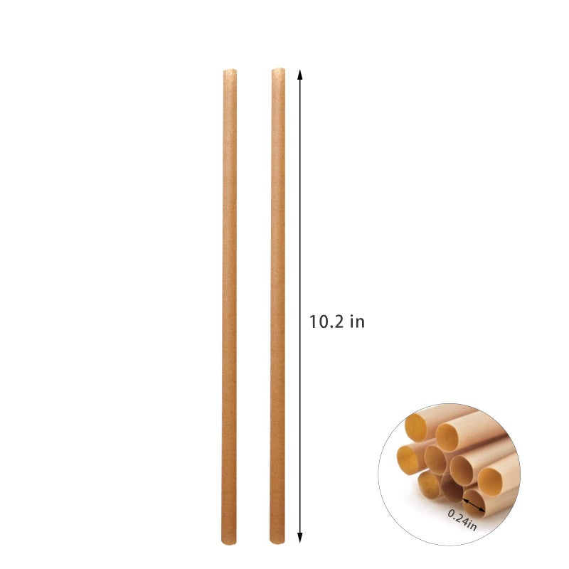 SHAUMN Biodegradable Sugarcane Straws 10.2 Inch Long Compostable Drinking Straws Bulk Plasticless A Sturdy Straws Works for Hot/Cold Drinks Not Soggy Alternative to Platic/Paper Ones - Image 2