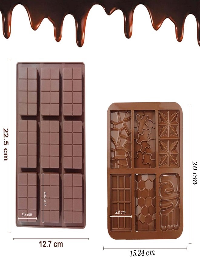 MoldBerry Silicone Chocolate Bar Mould Combo – 6 Cavity Multi Design Chocolate Bar Mold + 9 Cavity Small Kunafa Bar Mold for Homemade Chocolates, Candy, Desserts & Baking (Pack 2) - Image 2