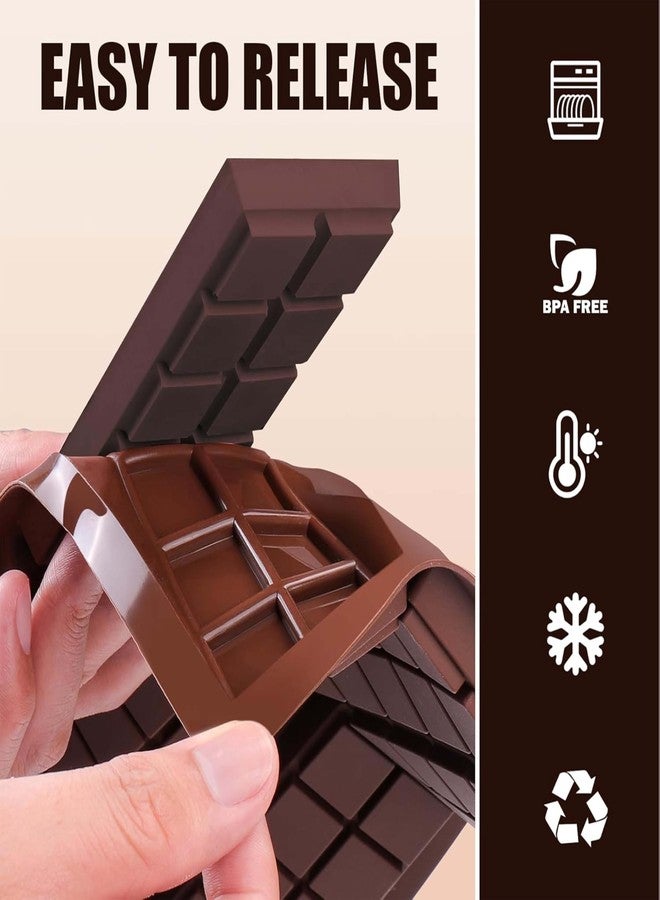 MoldBerry Silicone Chocolate Bar Mould Combo – 6 Cavity Multi Design Chocolate Bar Mold + 9 Cavity Small Kunafa Bar Mold for Homemade Chocolates, Candy, Desserts & Baking (Pack 2) - Image 4
