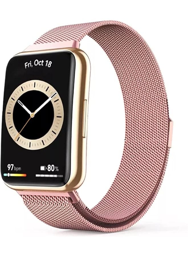 Dado - Milanese Stainless Steel Replacement Band Compatible With Huawei Fit 2 Watch Mesh Type Magnetic Stainless Steel Strap - Image 1