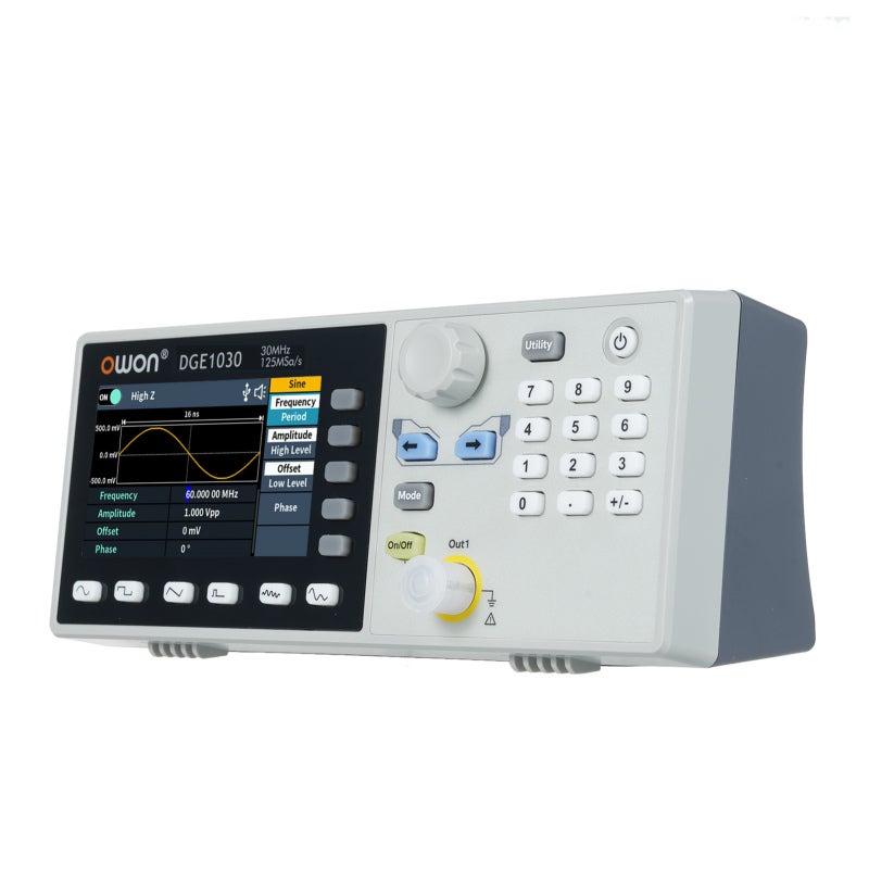 OWON DGE1030 30MHz 125MSa/s Arbitrary Waveform Generator Single Channel 1CH 3.6inch LCD Display Benchtop 14Bits Waveform Generator - Image 1