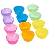 Petals Reusable NonStick and Heat Resistant Silicone 12 Pieces Round Shape Mould for MuffinsCupcakeJellyCake Random Colour - Image 3