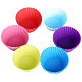 Petals Reusable NonStick and Heat Resistant Silicone 12 Pieces Round Shape Mould for MuffinsCupcakeJellyCake Random Colour - Image 2