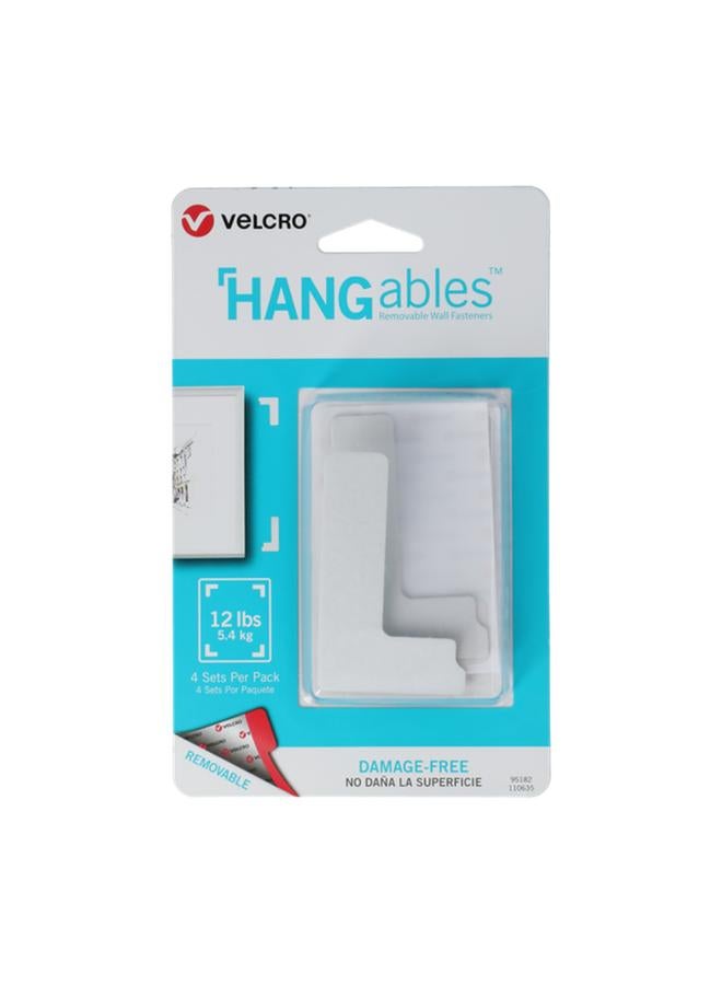 Velcro 4-Piece Hangables Removable L - Shape Wall Fastener Set - Image 1