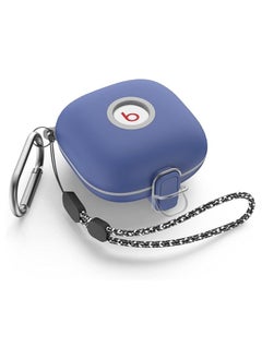 [Upgrade Secure Lock] Case for Beats Fit Pro 2021, WOFRO Shock-Absorbing Protective Cover TPU Hard Shell with Anti-Lost Lanyard/Keychain[One-Click Pop] (Blue)