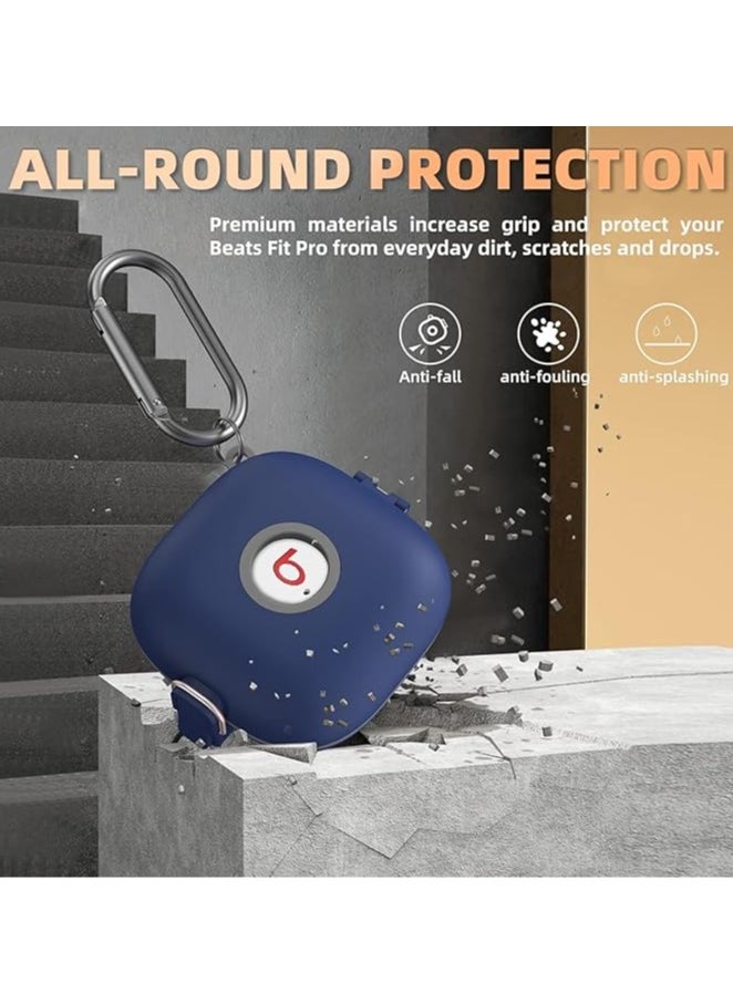 Generic - [Upgrade Secure Lock] Case for Beats Fit Pro 2021, WOFRO Shock-Absorbing Protective Cover TPU Hard Shell with Anti-Lost Lanyard/Keychain[One-Click Pop] (Blue) - Image 1